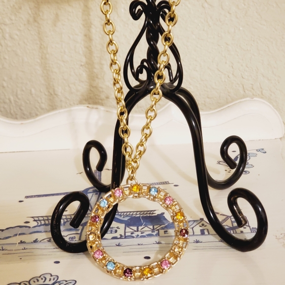 Sarah Coventry vintage circle pendant necklace - Picture 6 of 8